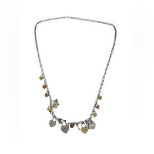 Christian Dior Heart Lock and Keys Charm Long Necklace